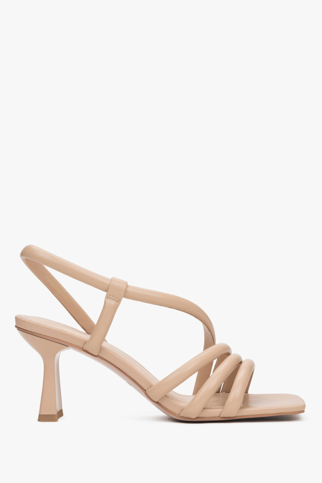 Women's Beige Heeled Strappy Sandals Estro ER00117095.