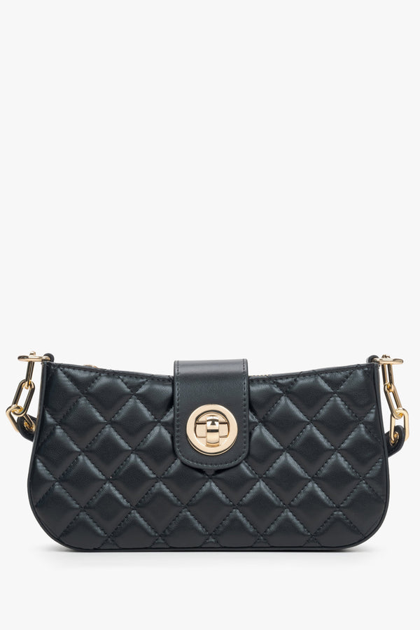 Black Quilted Leather Bag for Women Estro ER00115488.