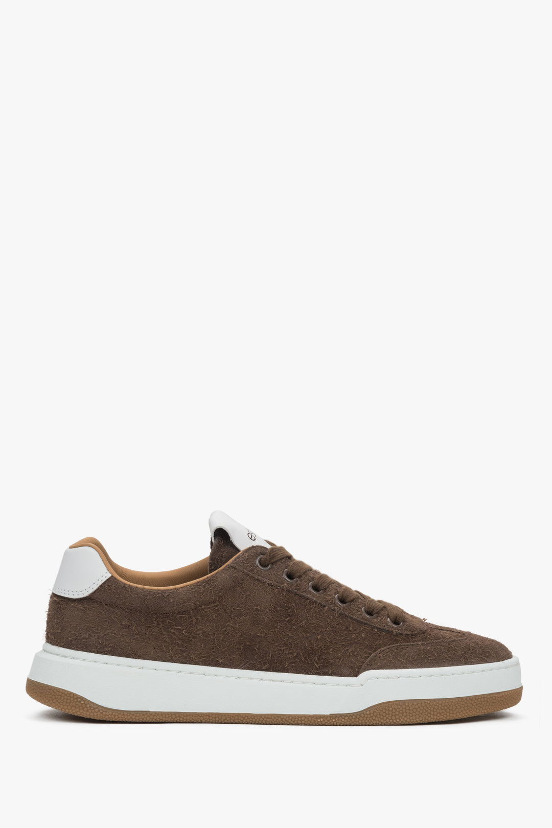Women's Dark Brown Sneakers made of Genuine Velour with a Flexible Sole Estro ER00116902.