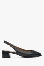 Women's Black Slingback Pumps with a Low Heel Estro ER00116971.