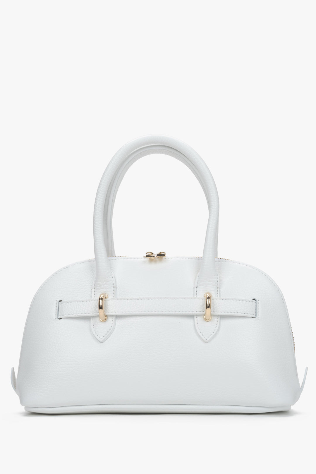 Women's White Leather Shoulder Bag Handmade in Italy Estro ER00117425.