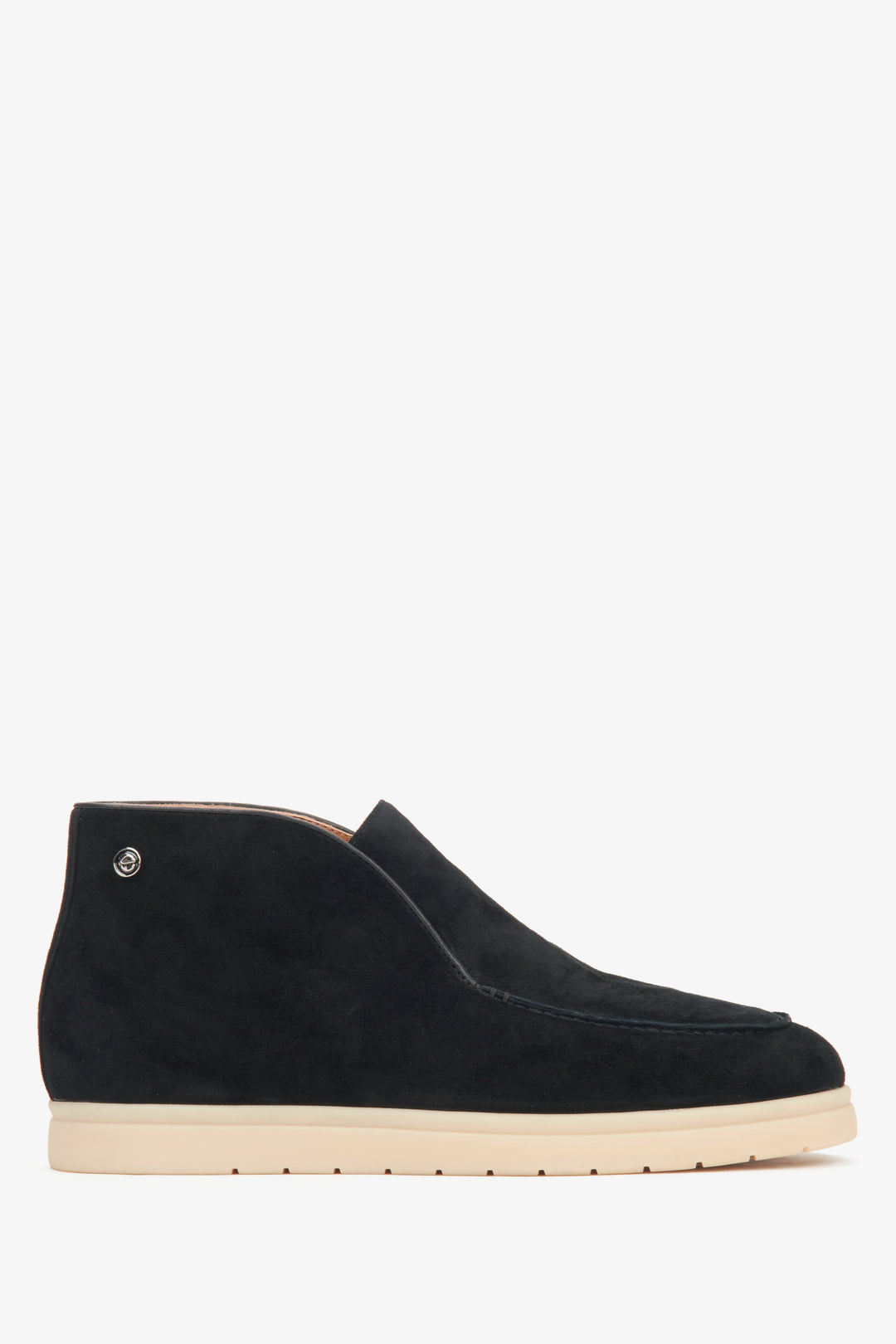 Women's Black Low-Top Ankle Boots Made of Velour and Leather by Estro