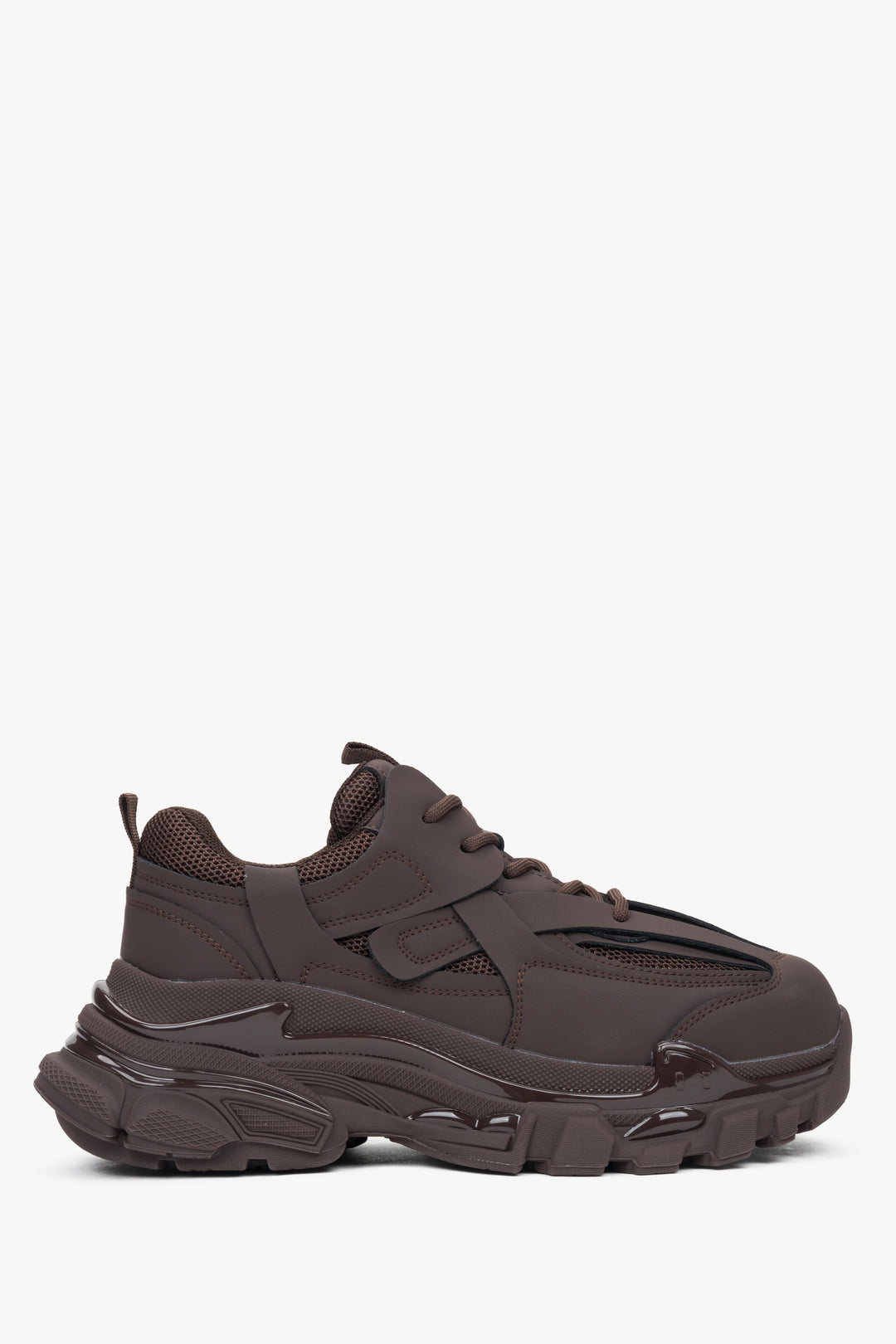 Women's Dark Brown Sneakers with a Thick Sole ES8 ER00114314.