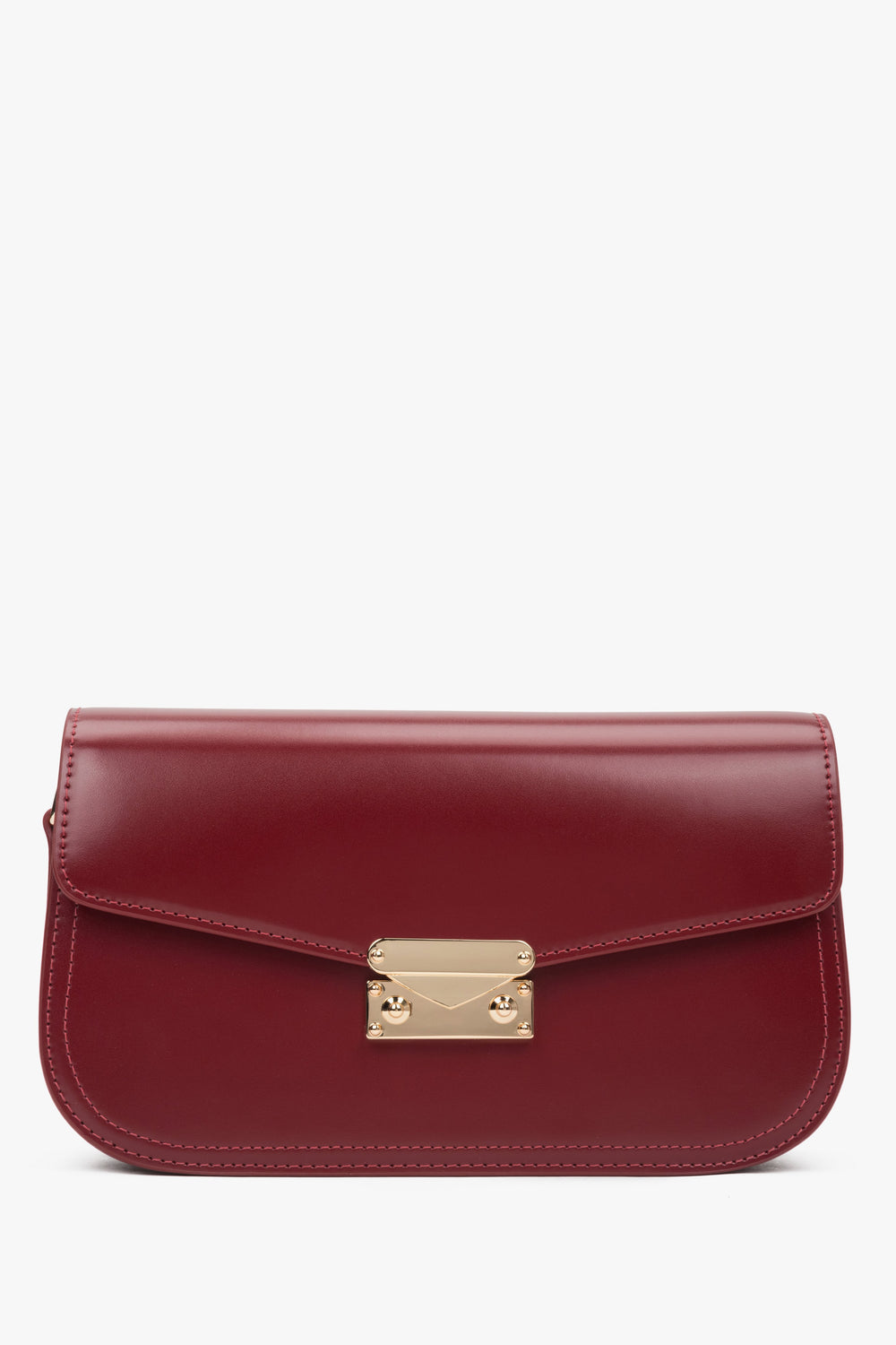 Women's Burgundy Shoulder Bag made of Genuine Leather Estro ER00116841.