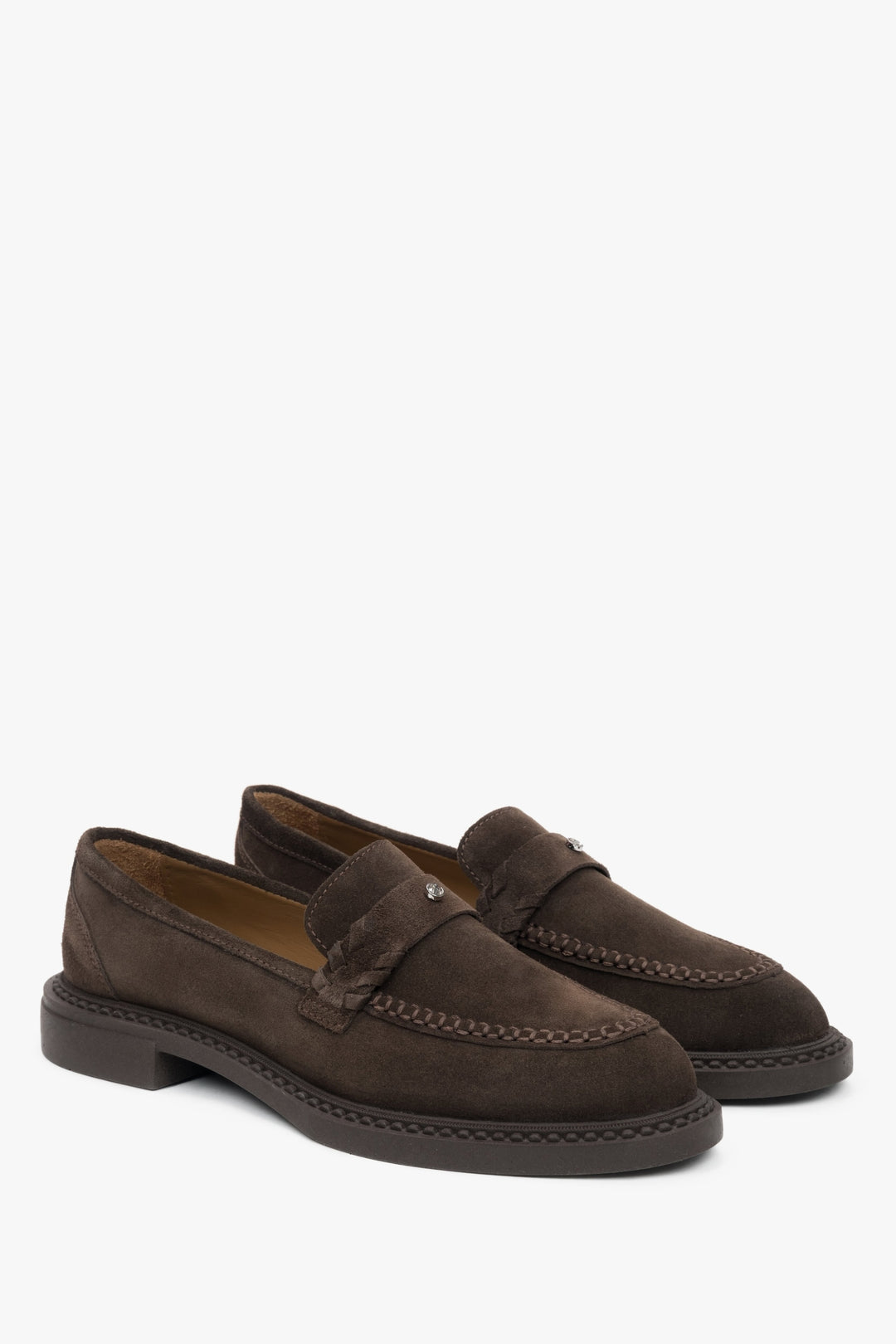 Dark brown women's loafers Estro.