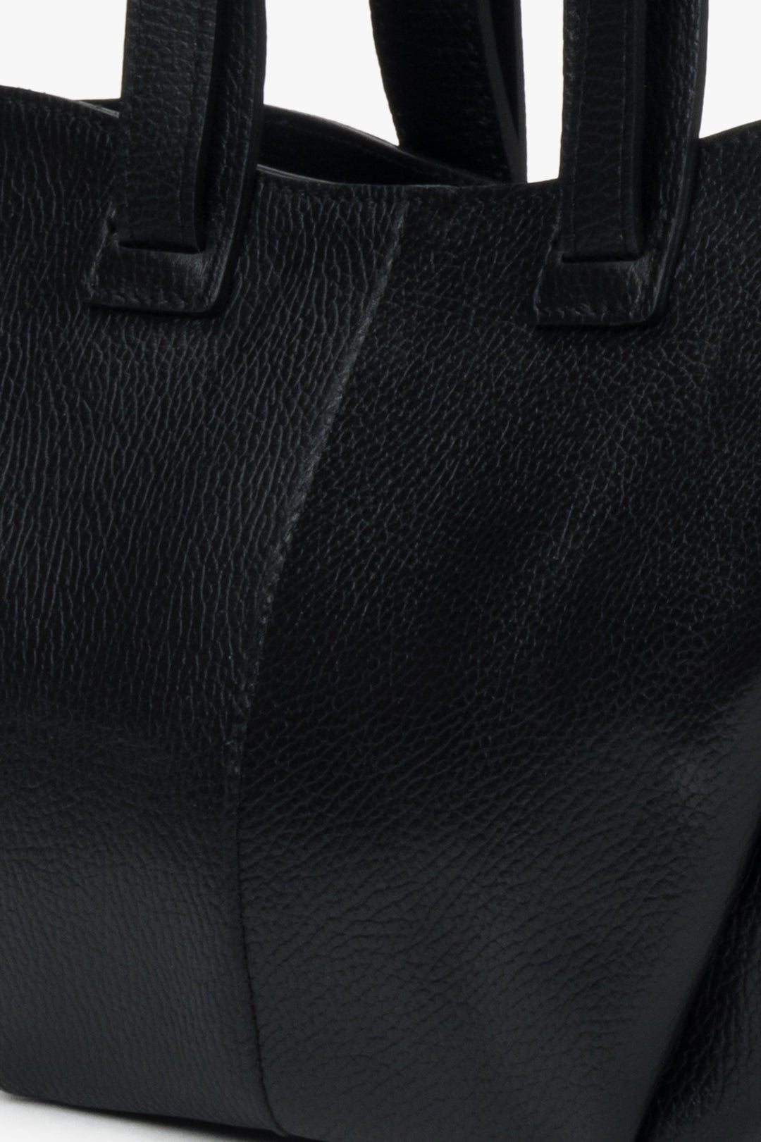 Women's black shopper bag made of premium italian genuine leather – Estro.