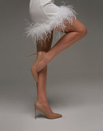 Women's Beige Leather Pointed Toe High Heels Estro ER00111716.