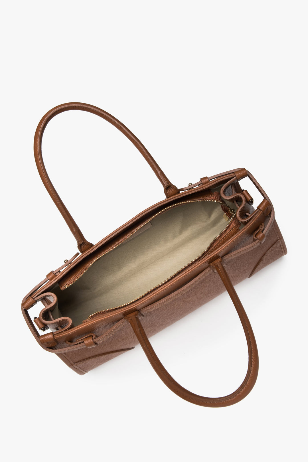 Women's tote handbag in brown italian leather – premium estro