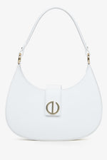 Estro women's white handbag made of Italian genuine leather.