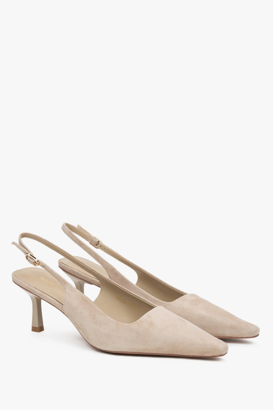 Light beige velour slingbacks by estro.
