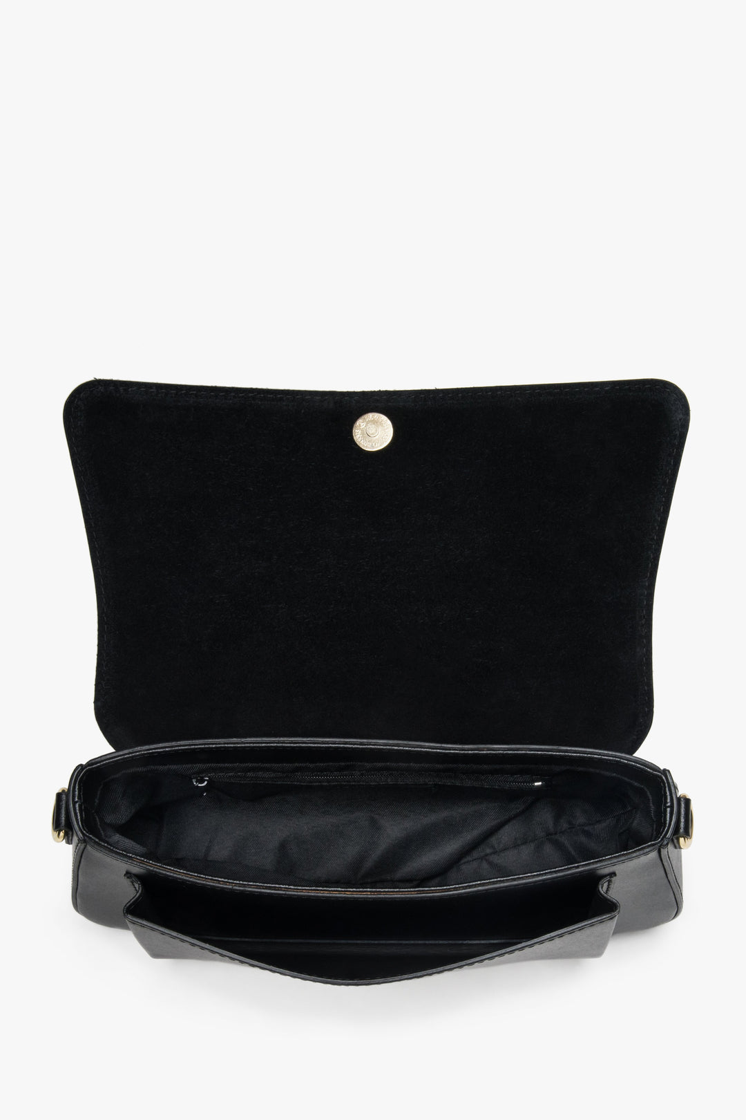 Black leather women's crossbody bag – compact and elegant.