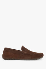 Men's Dark Brown Loafers made of Genuine Velour Estro ER00117605.