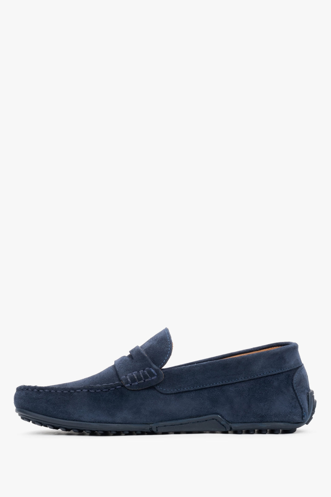 Men's loafers made of navy blue natural velour.