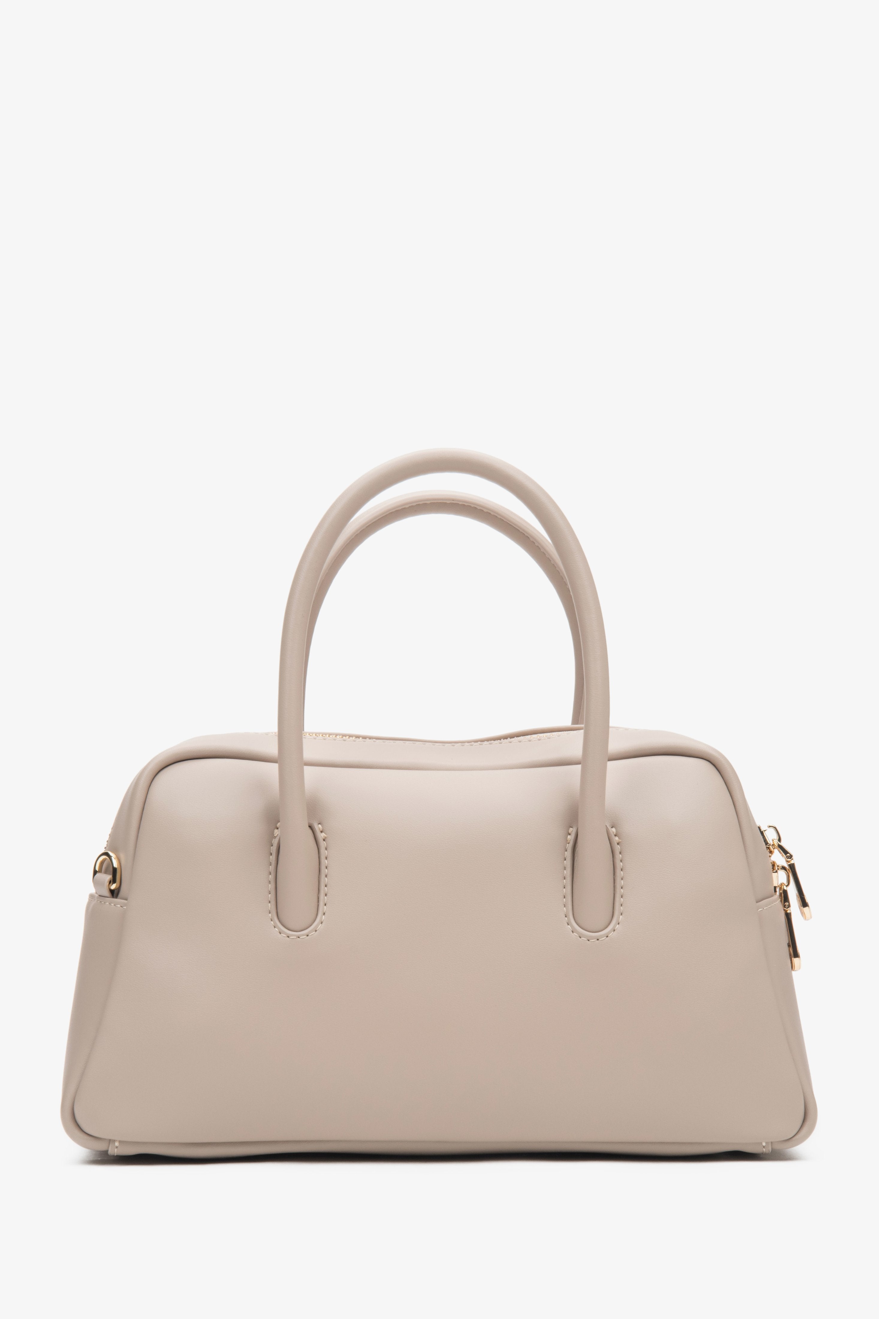 Women's Beige Satchel Bag made of Genuine Leather Estro ER00116837.