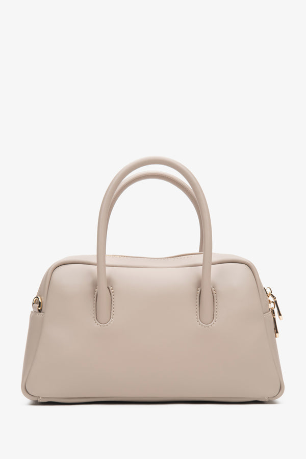 Women's Beige Satchel Bag made of Genuine Leather Estro ER00116837.