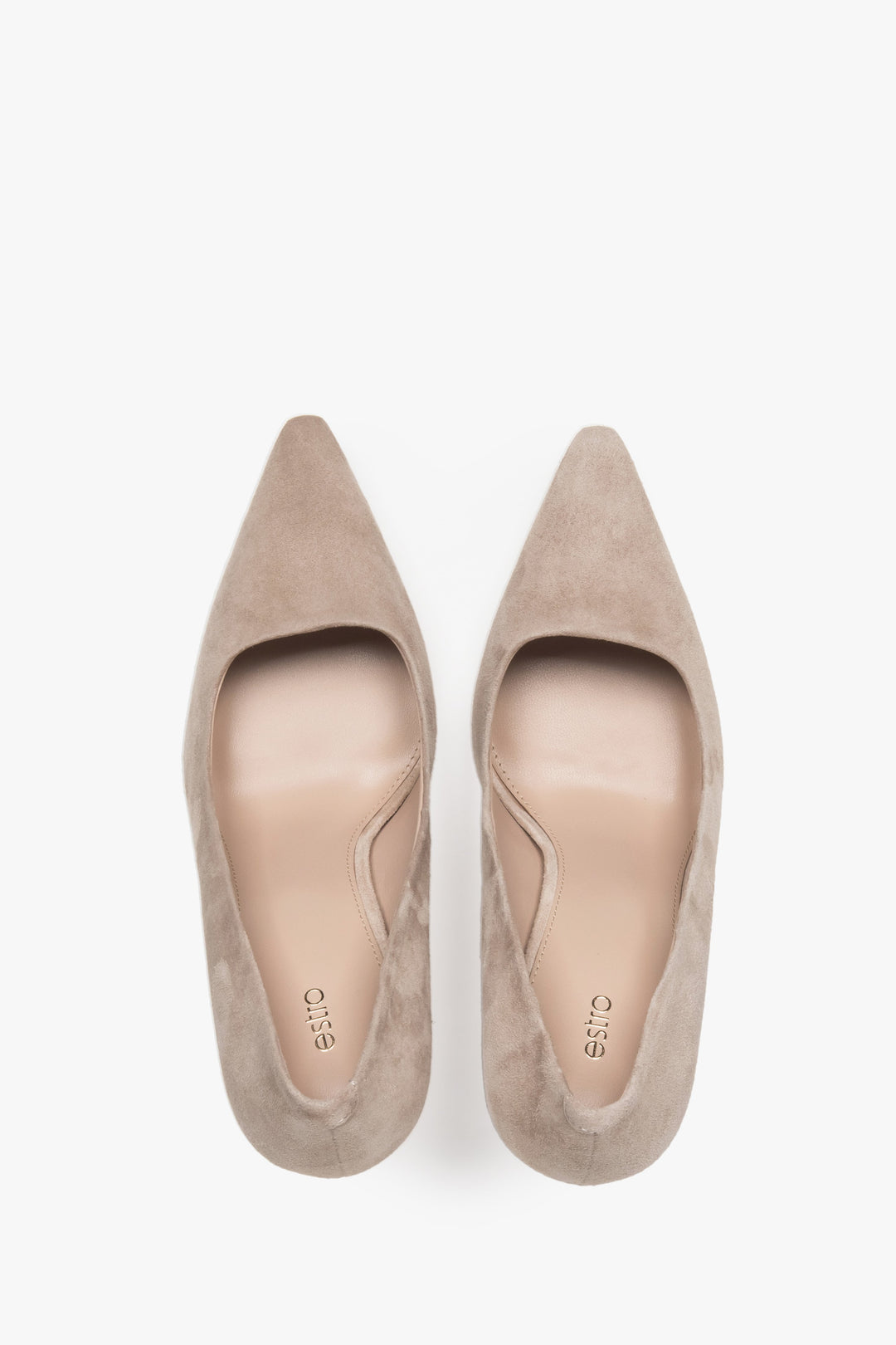 Estro – women's pumps on a high heel made of genuine velour.