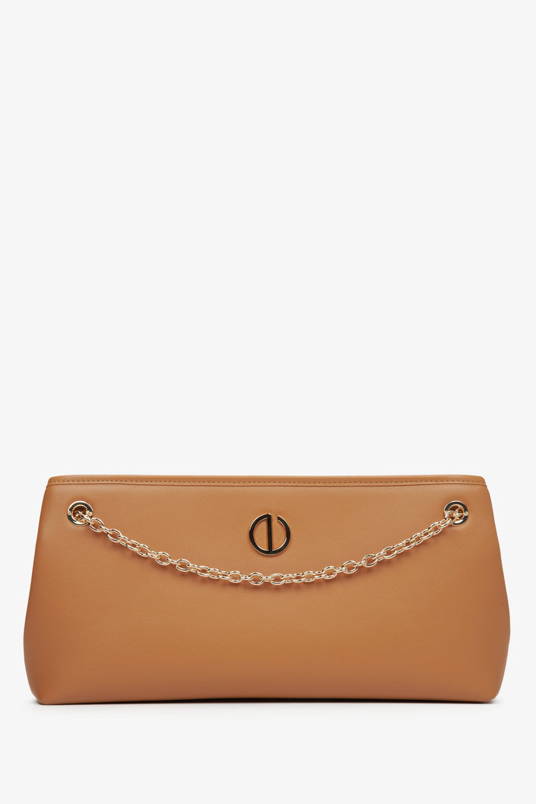 Women's Brown Bag with Gold Chain Estro ER00114938