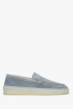 Women's Grey Loafers made of Genuine Italian Velour Estro ER00114888.