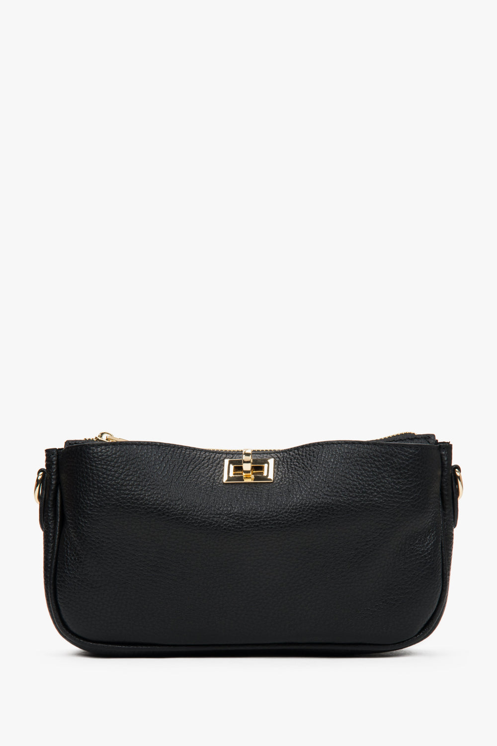 Women's Small Black Crossbody Bag made of Premium Italian Genuine Leather Estro ER00117429.