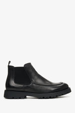 Men's Black Low-cut Ankle Boots made of Genuine Leather Estro ER00112137.