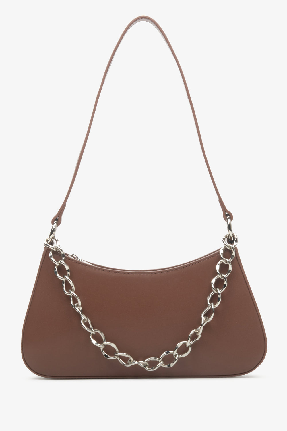 Women's Brown Leather Chain Bag Estro ER00113897.