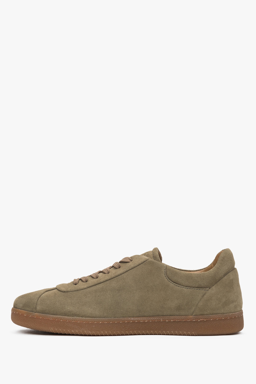 Premium genuine velour sneakers by Estro in a trendy khaki colour.