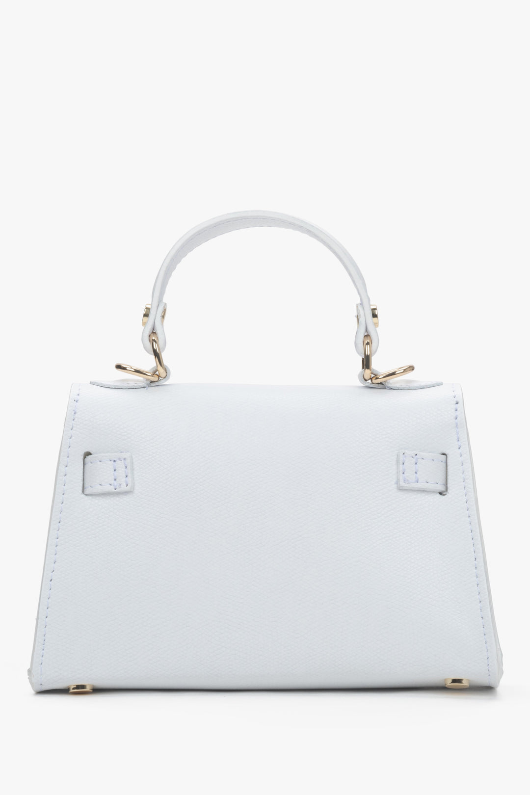 White women's structured bag Estro - back of the model.