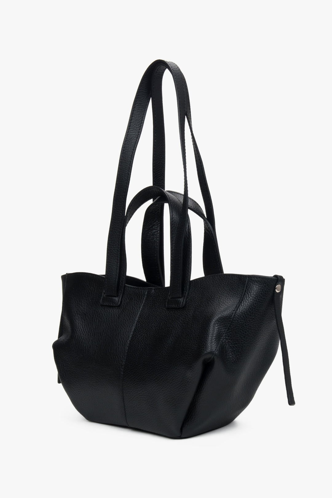 Estro – black women's shopper bag made of premium genuine leather.