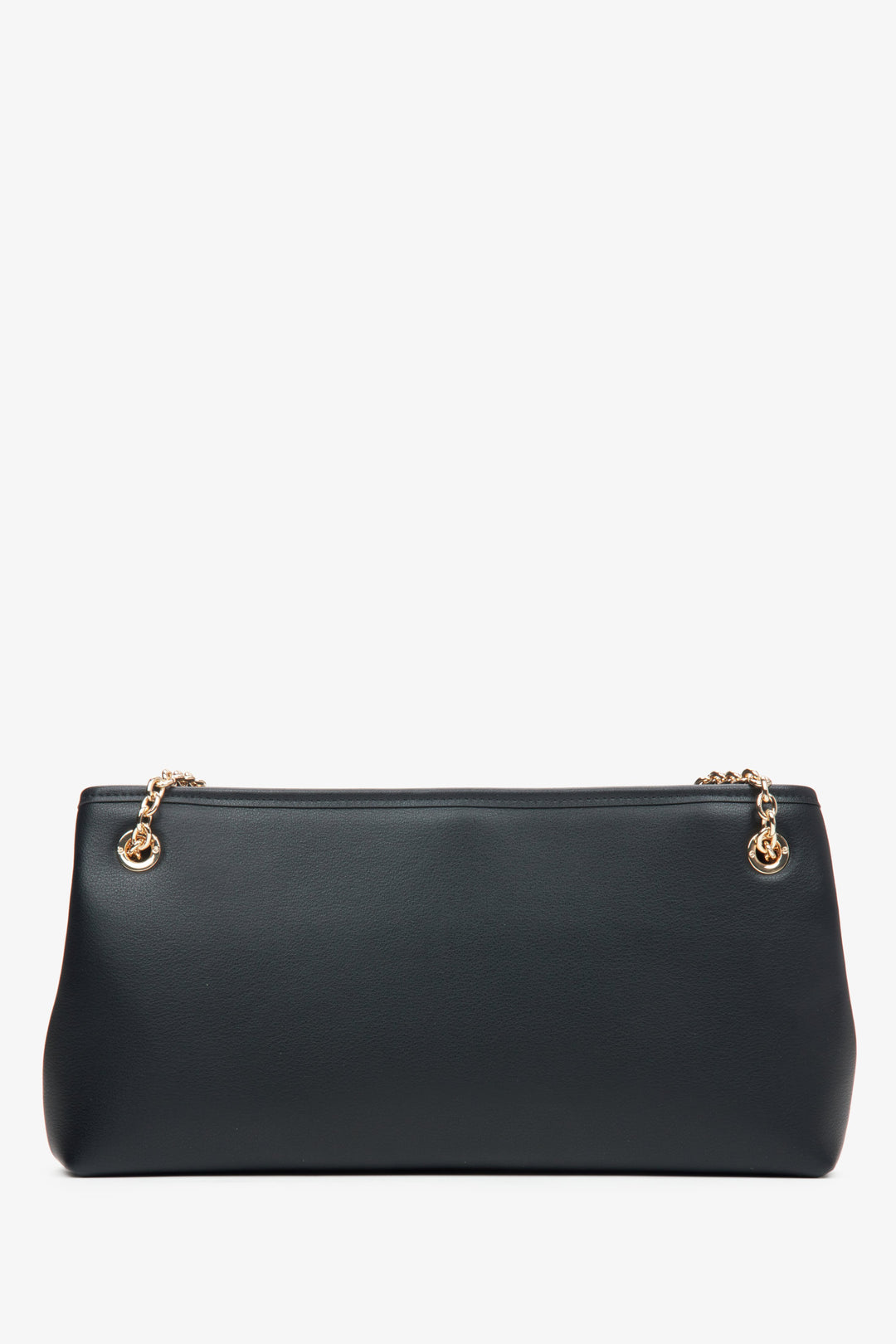 Women's black leather bag - reverse.