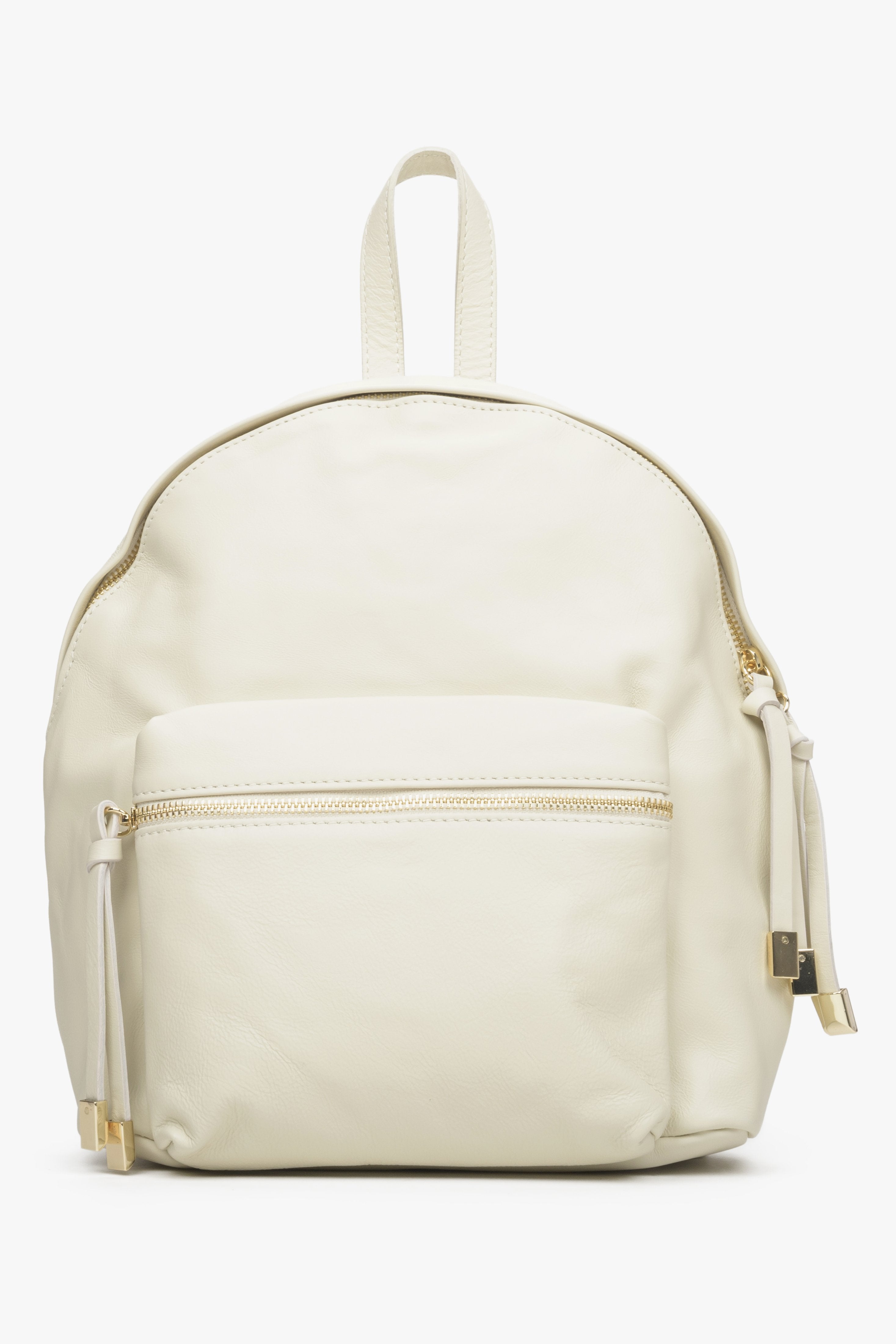 Women's Light Beige Leather Backpack Purse 🪡 Handmade in Italy