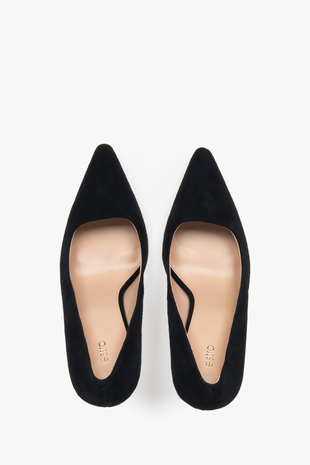 Estro – women's pumps on a high heel made of genuine velour.