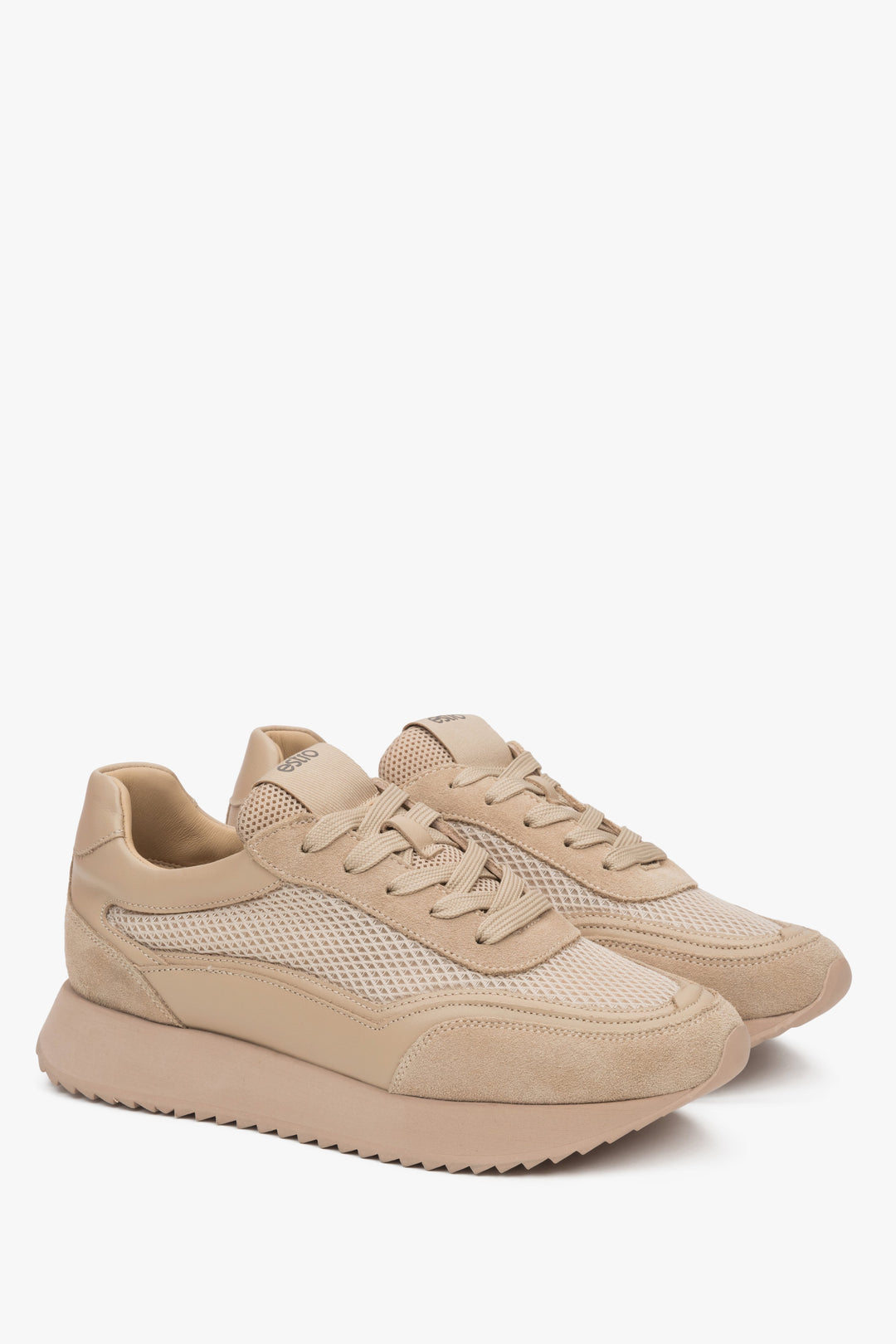 Stylish beige women's sneakers Estro.