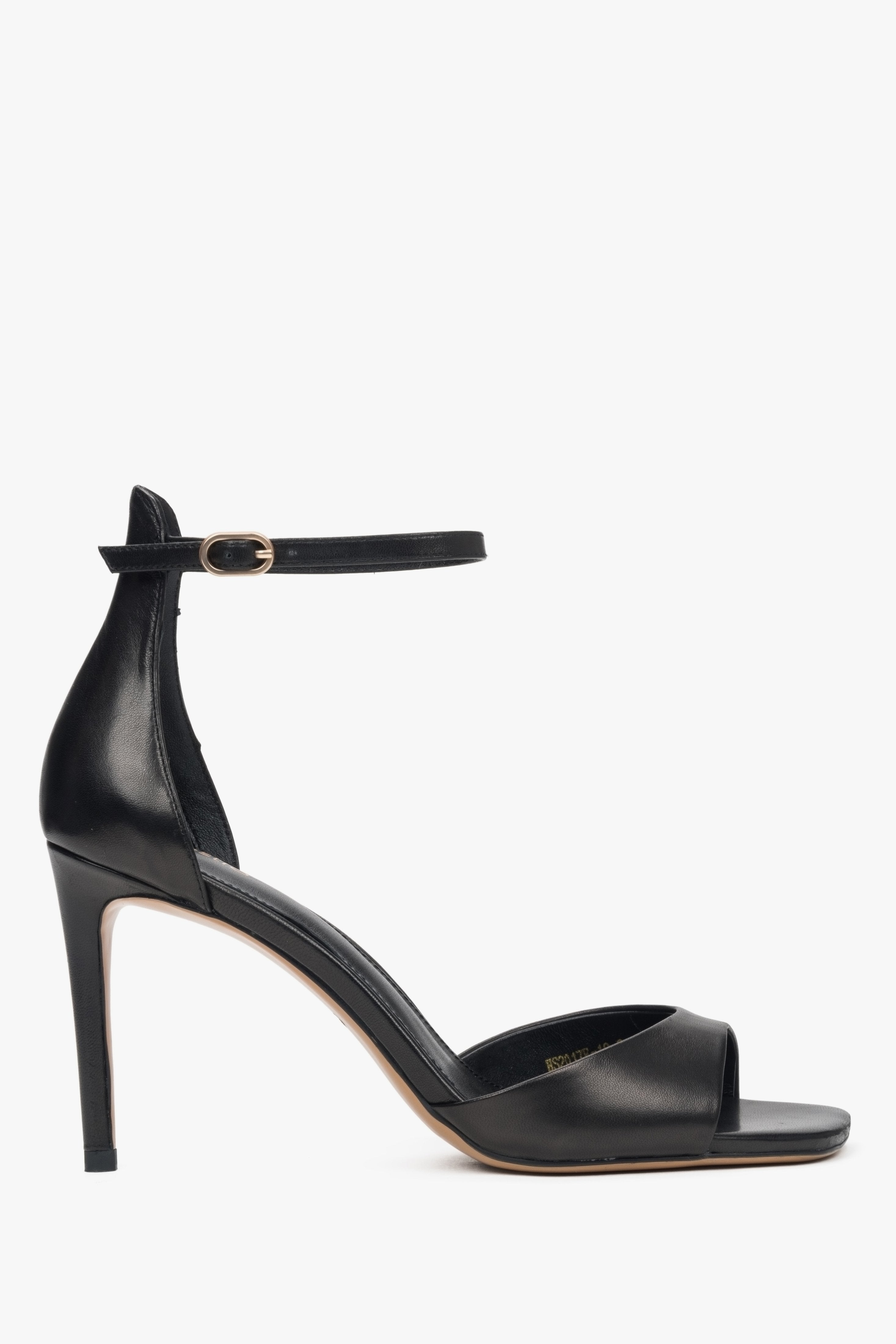 Women's Elegant Black High Heels Sandals made of Genuine Leather Estro ER00117223.