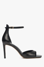 Women's Elegant Black High Heels Sandals made of Genuine Leather Estro ER00117223.