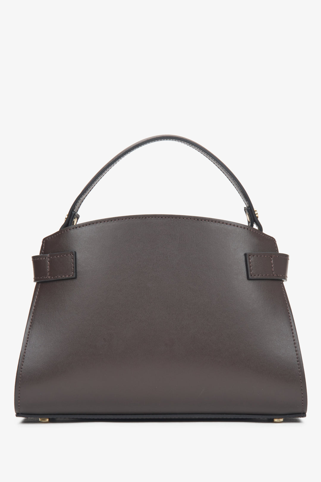 Top-handle satchel made of natural Italian leather – back view.