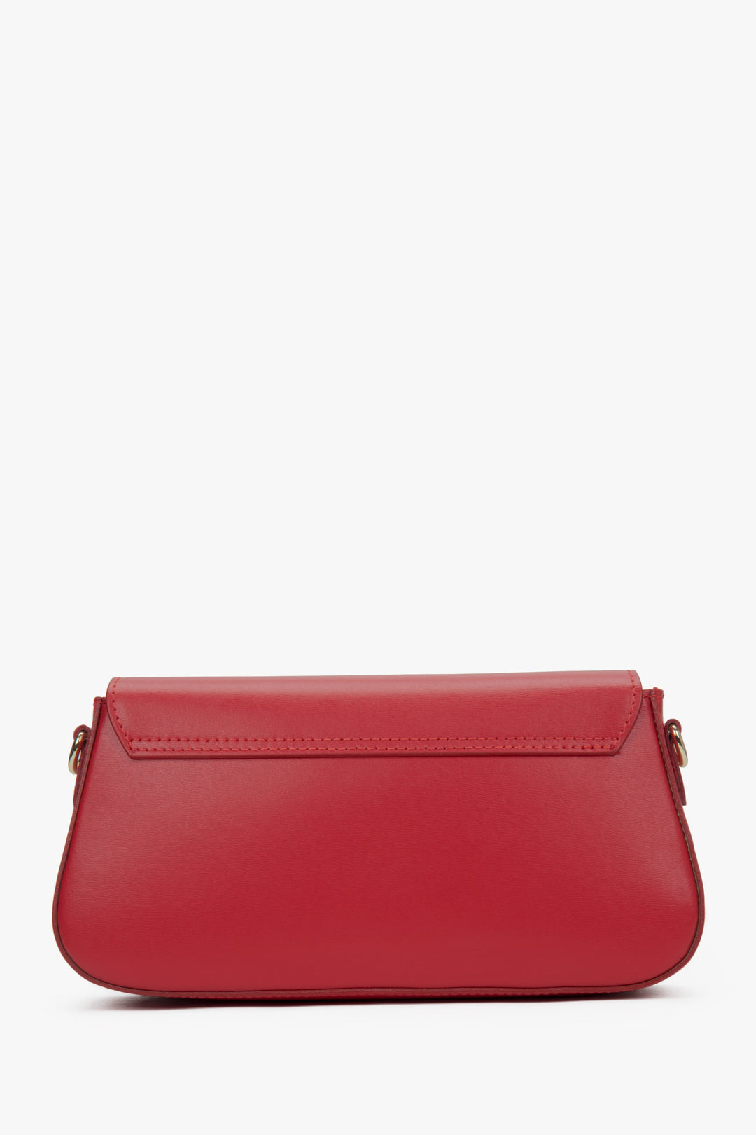 Handy women's shoulder bag made of red Italian leather.