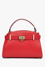 Women's Red Satchel Handbag made of Premium Italian Genuine Leather Estro ER00117129.