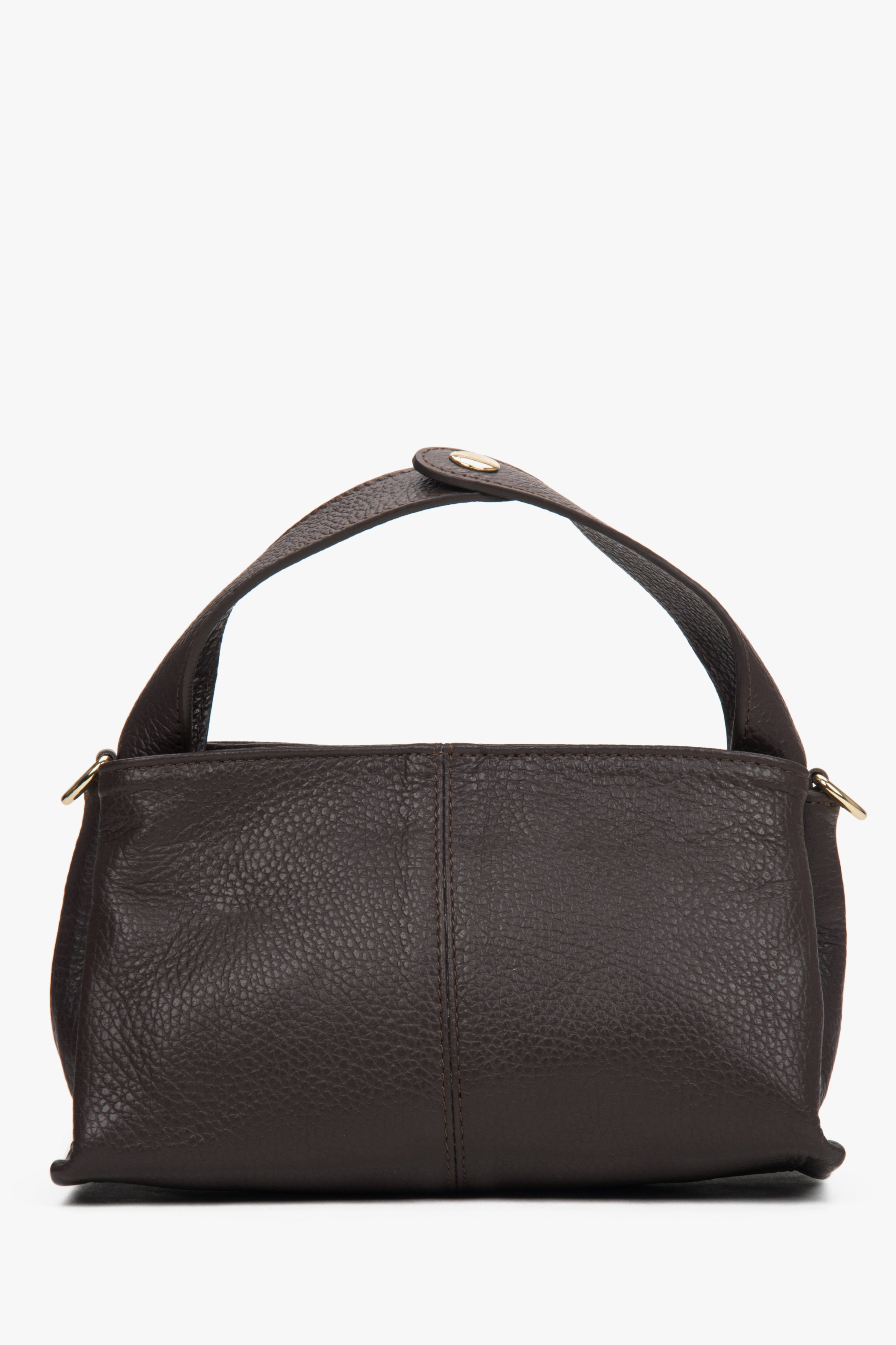 Women's Small Dark Brown Handbag made of Premium Italian Genuine Leather Estro ER00117533.