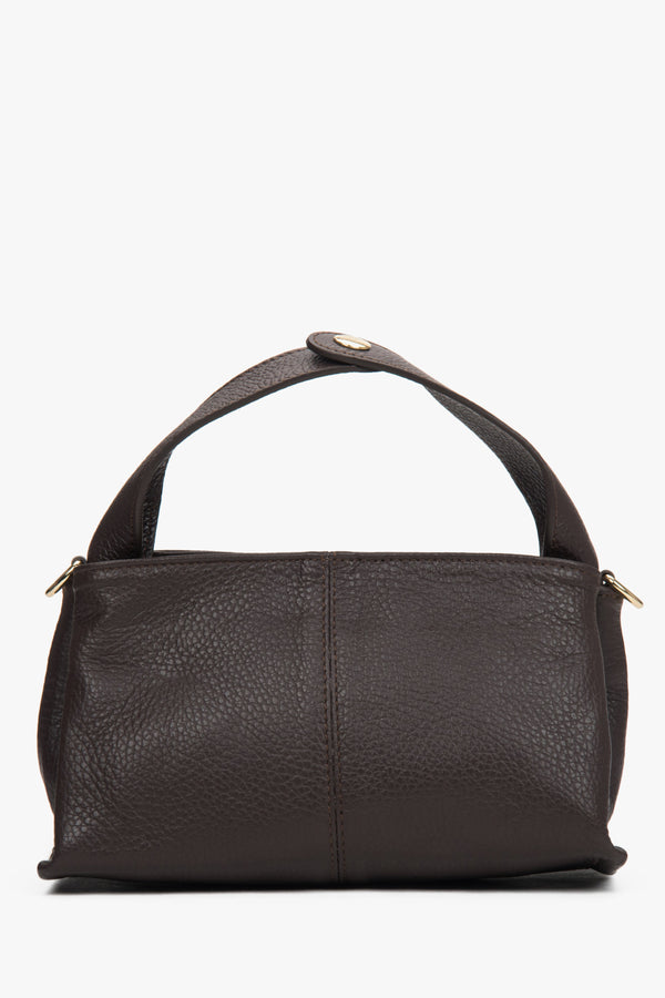 Women's Small Dark Brown Handbag made of Premium Italian Genuine Leather Estro ER00117533.