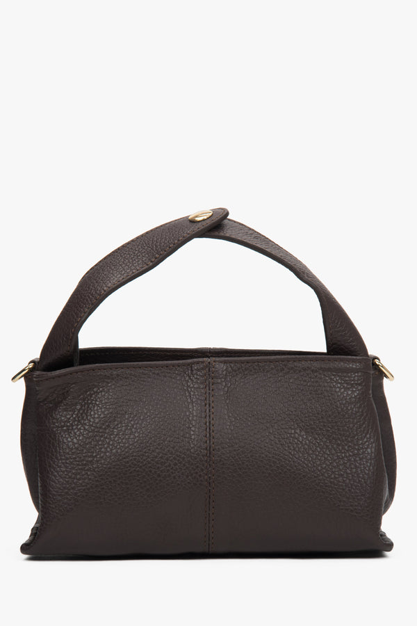 Leather dark brown handbag by Estro.
