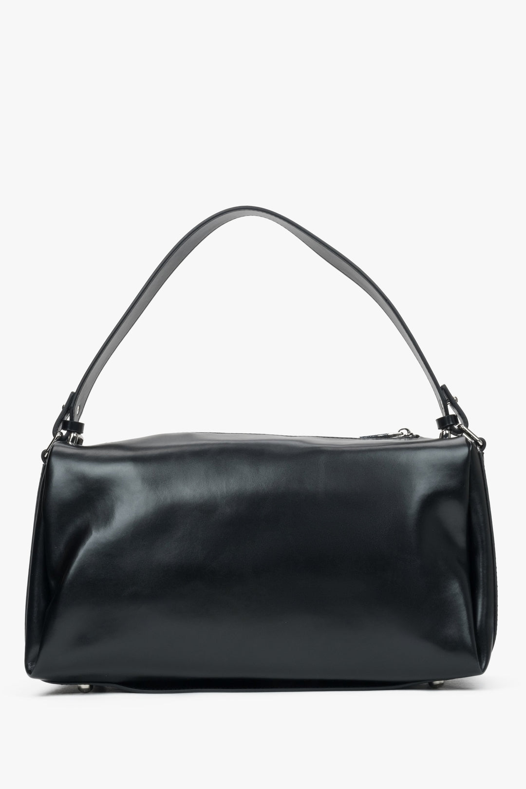 Women's Black Leather Crossbody Bag Estro ER00116606.