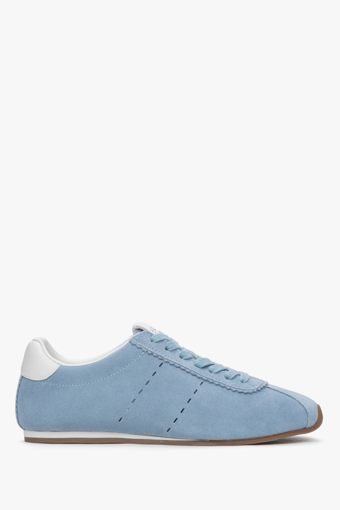 Women's Blue Soft Velour Sneakers with a Low Sole Estro ER00117161.