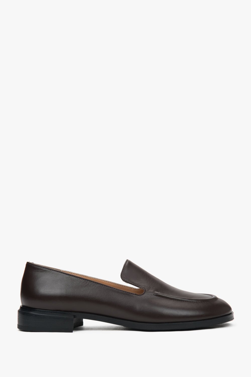 Women's Classic Dark Brown Loafers made of Genuine Leather Estro ER00117367.