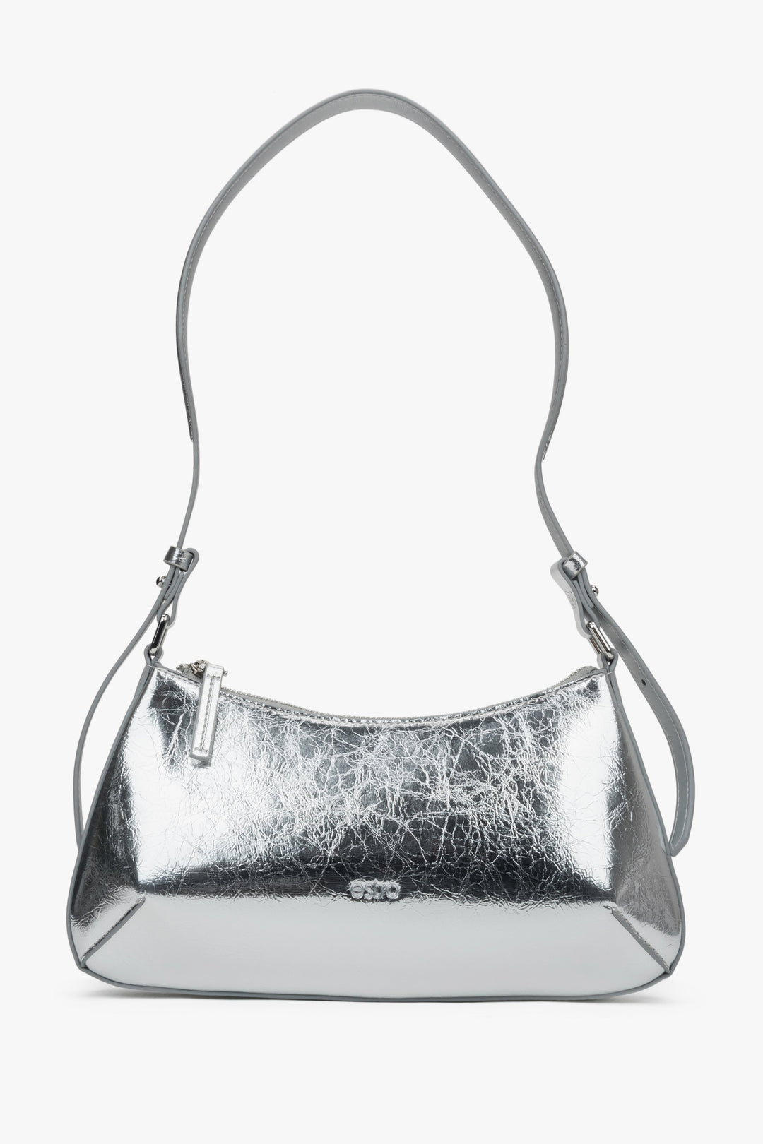 Women's Silver Leather Handbag Estro ER00116809.