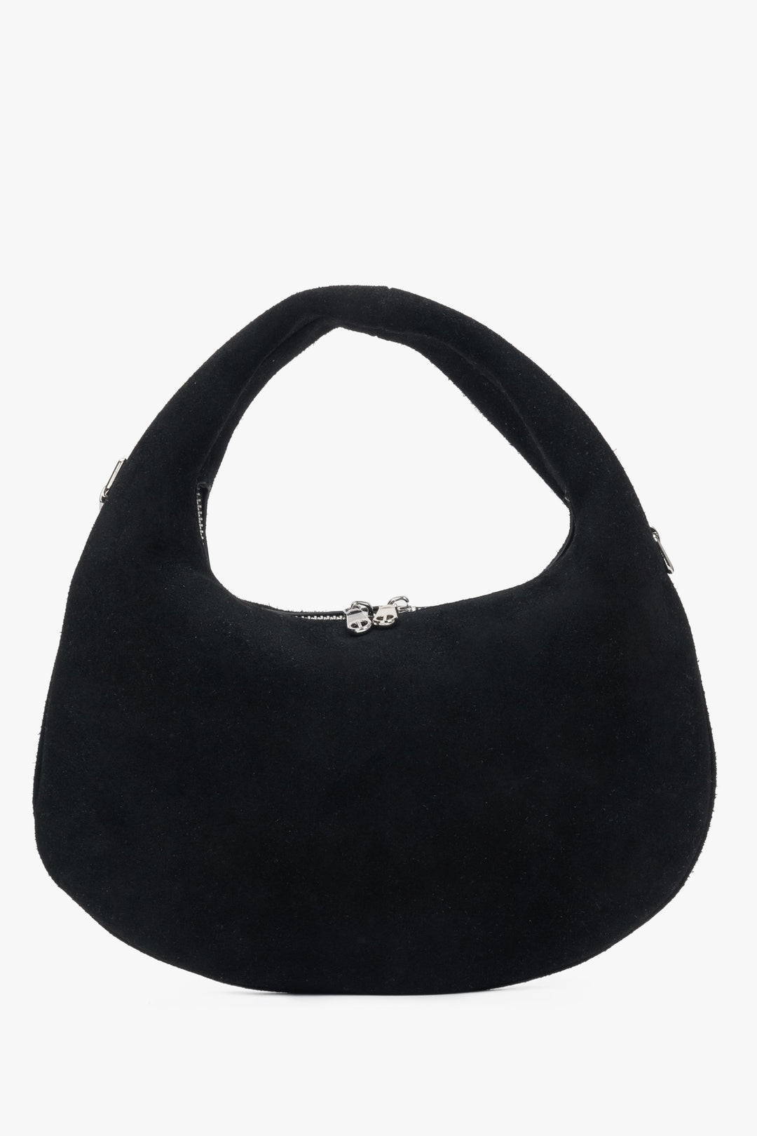 Women's Small Black Handbag made of Genuine Velour Estro ER00116818.