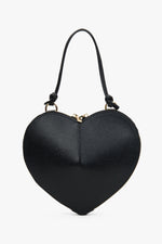 Womens Black Leather Heart-Shaped Bag Estro ER00117422.