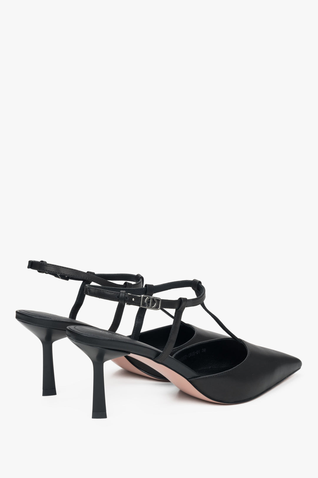 Sleek black slingbacks with pointed toe and stiletto heel.