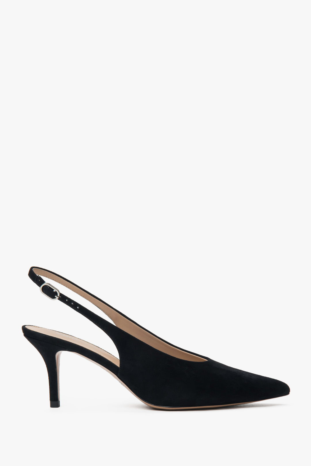 Women's Black Velour Slingback Pumps Estro ER00117233.