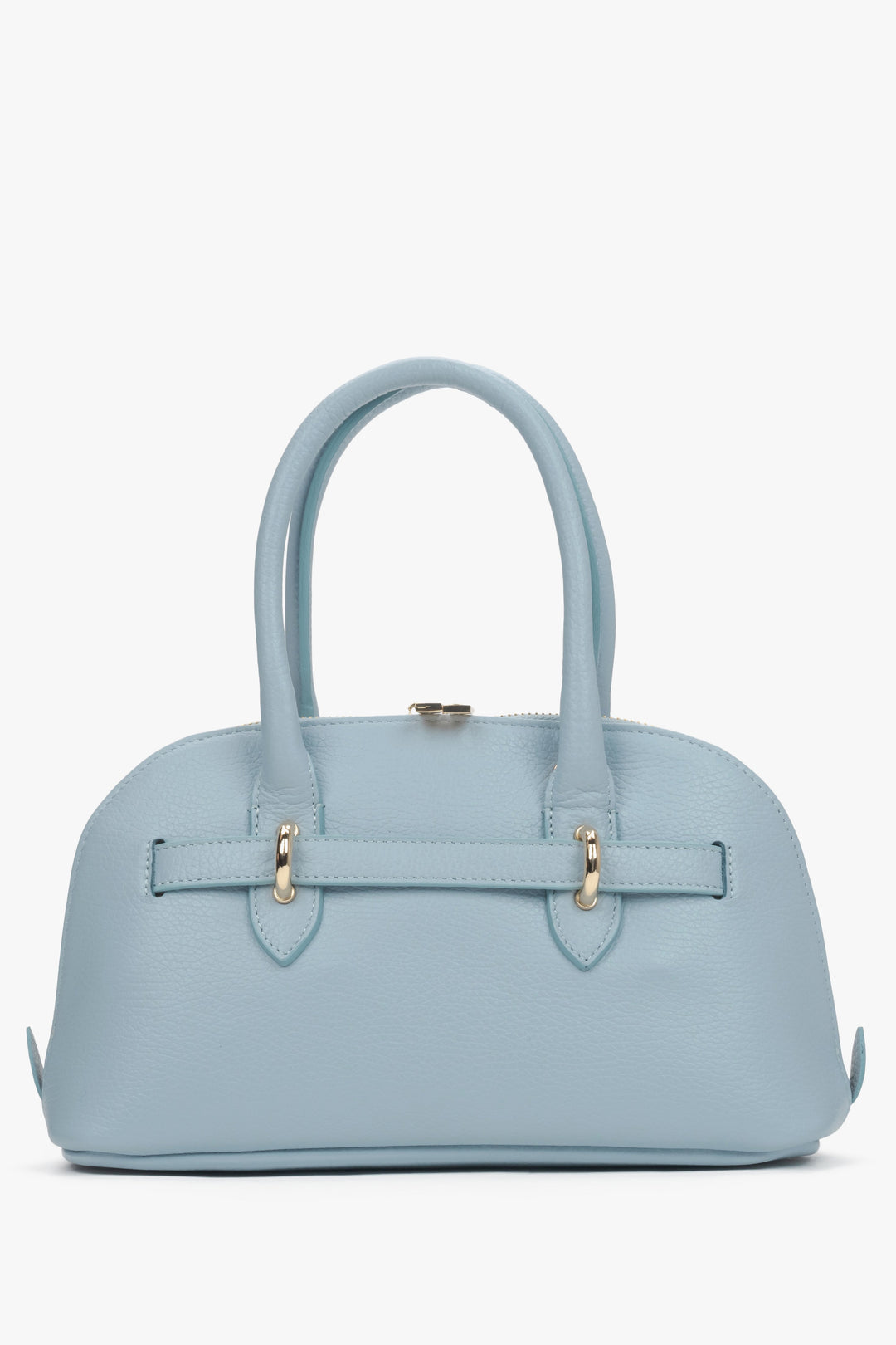 Women's Light Blue Leather Shoulder Bag Handmade in Italy Estro ER00117424.