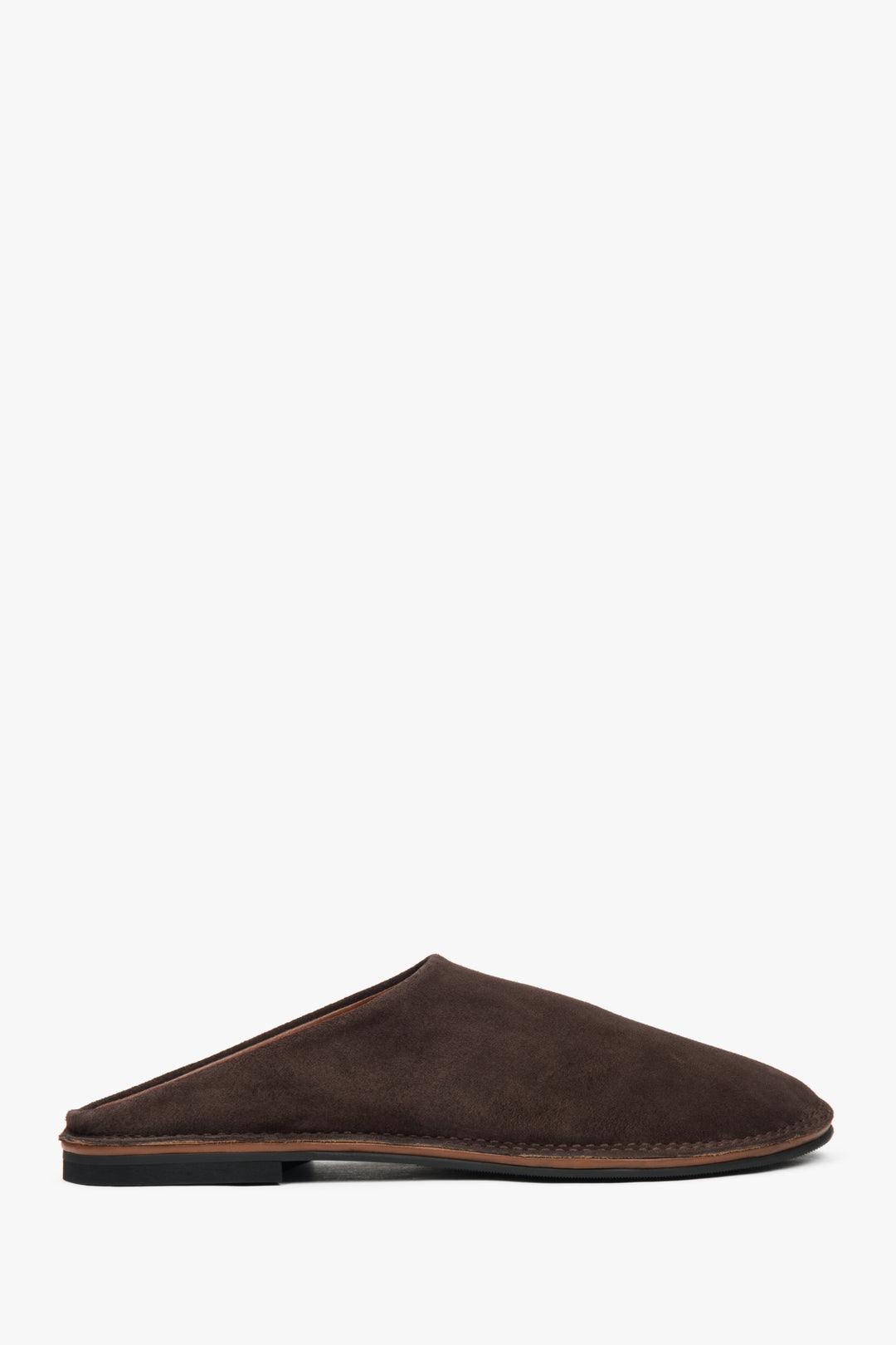 Women's Soft Saddle Brown Velour Mules Estro ER00117373.